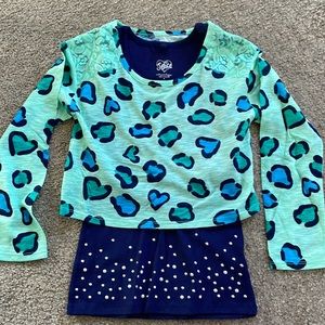 Justice Make Peace Happen Long Sleeved T-shirt w/ Built In Tank Top Hardly Worn